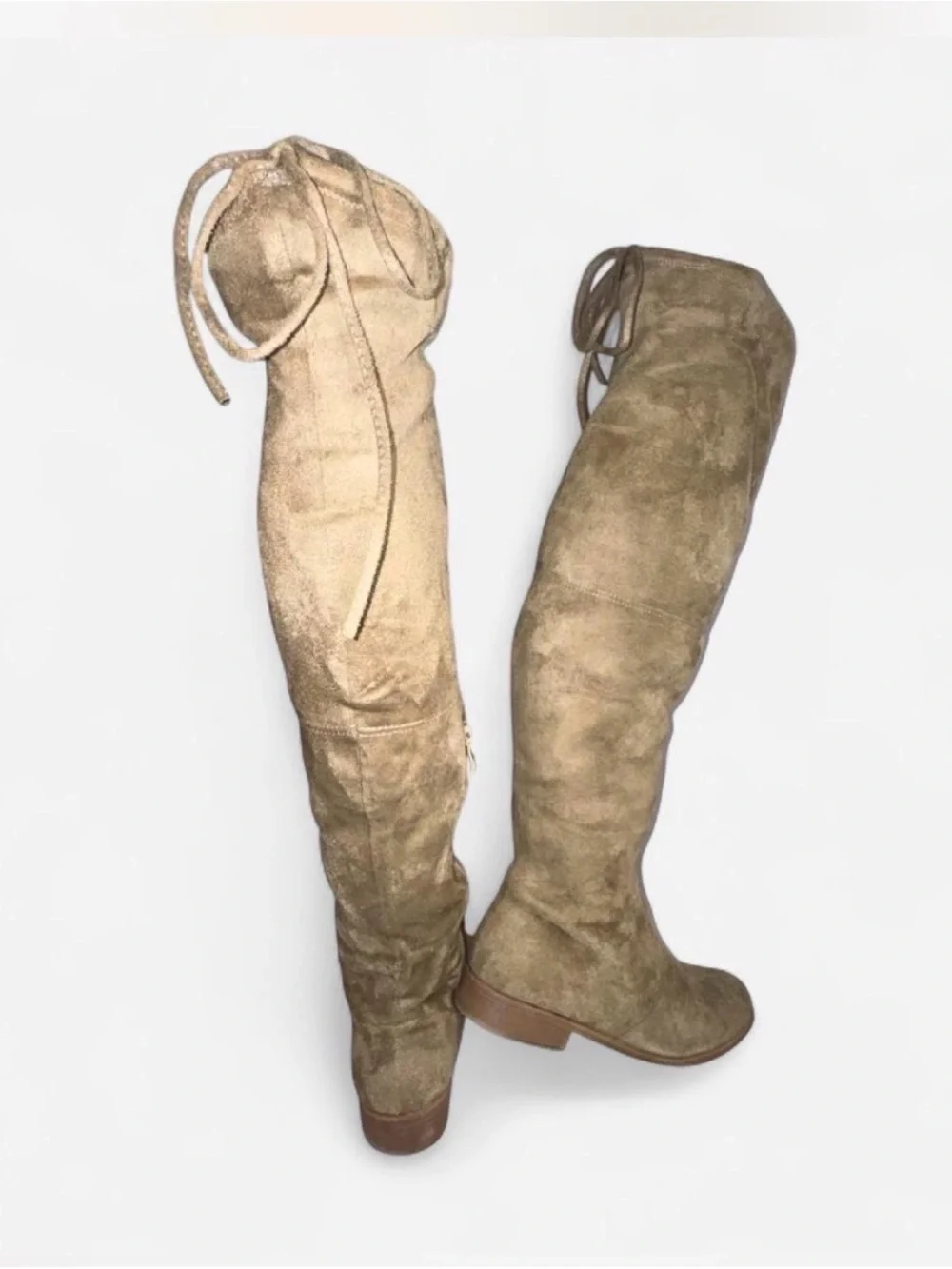 Journee Collection Jezebel Over-the-Knee Suede Wedge Boots with Box – Size 10
